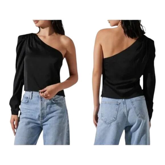 Astr Tops - ASTR The Label Asymmetric Hem One-Shoulder Top Black Size XS NWOT $65 MSRP